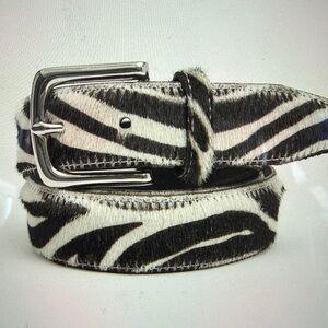 Tibi Zebra Print Leather Belt